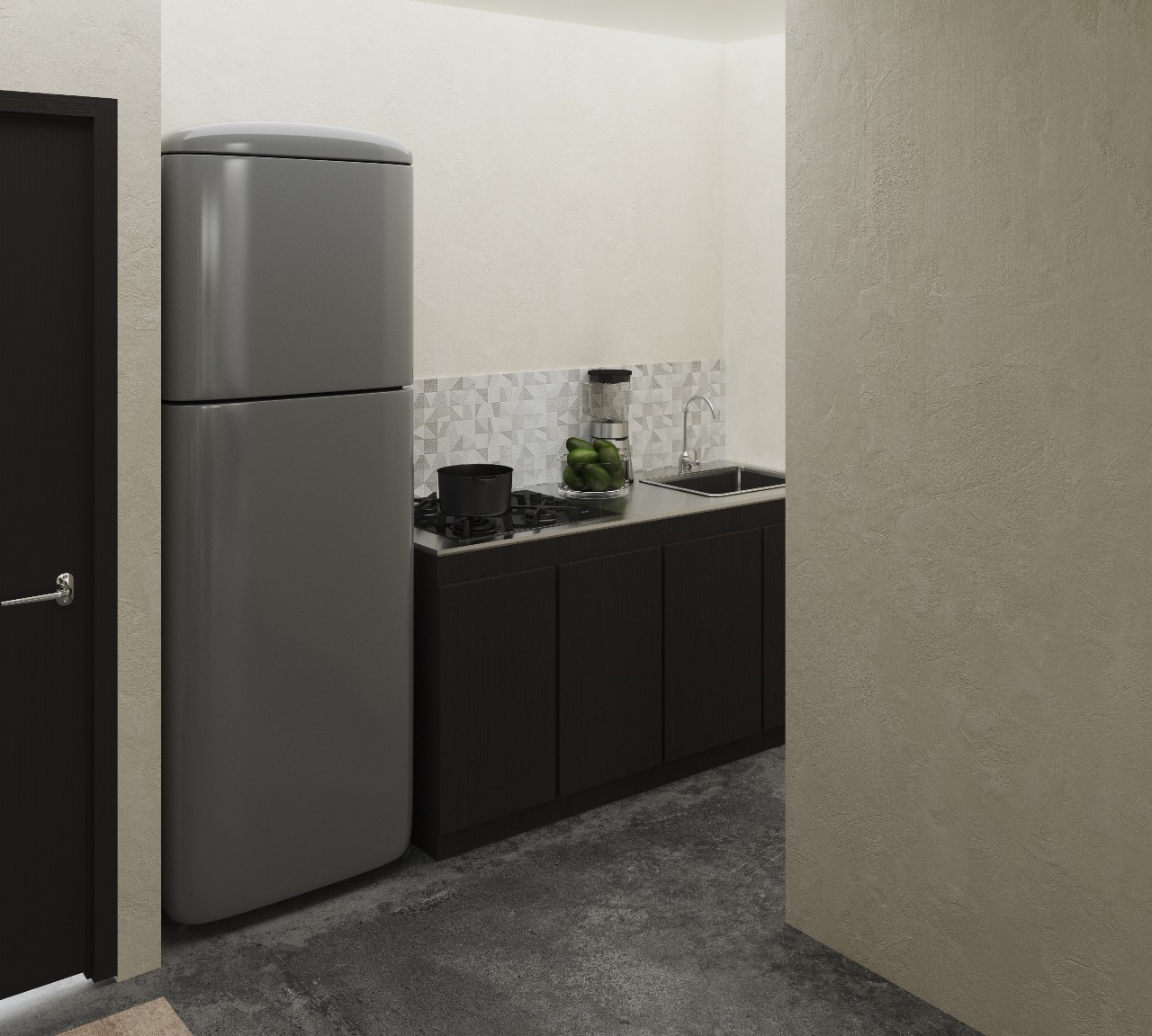 Cocina de los apartamentos en Calarcá