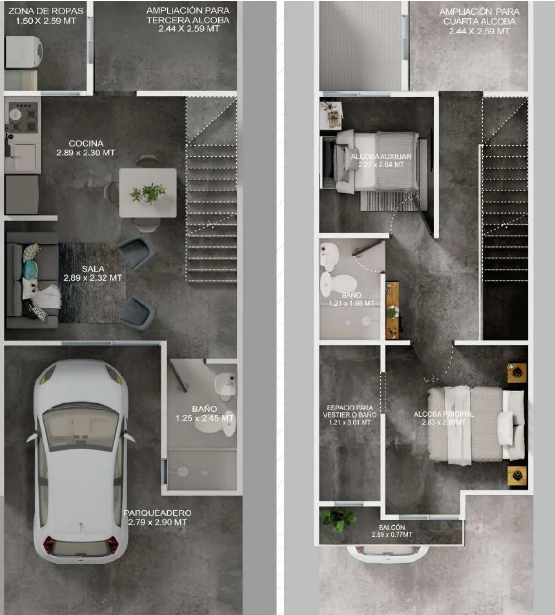 Distribución de las casas campestres de Altos de Salem en Calarcá
